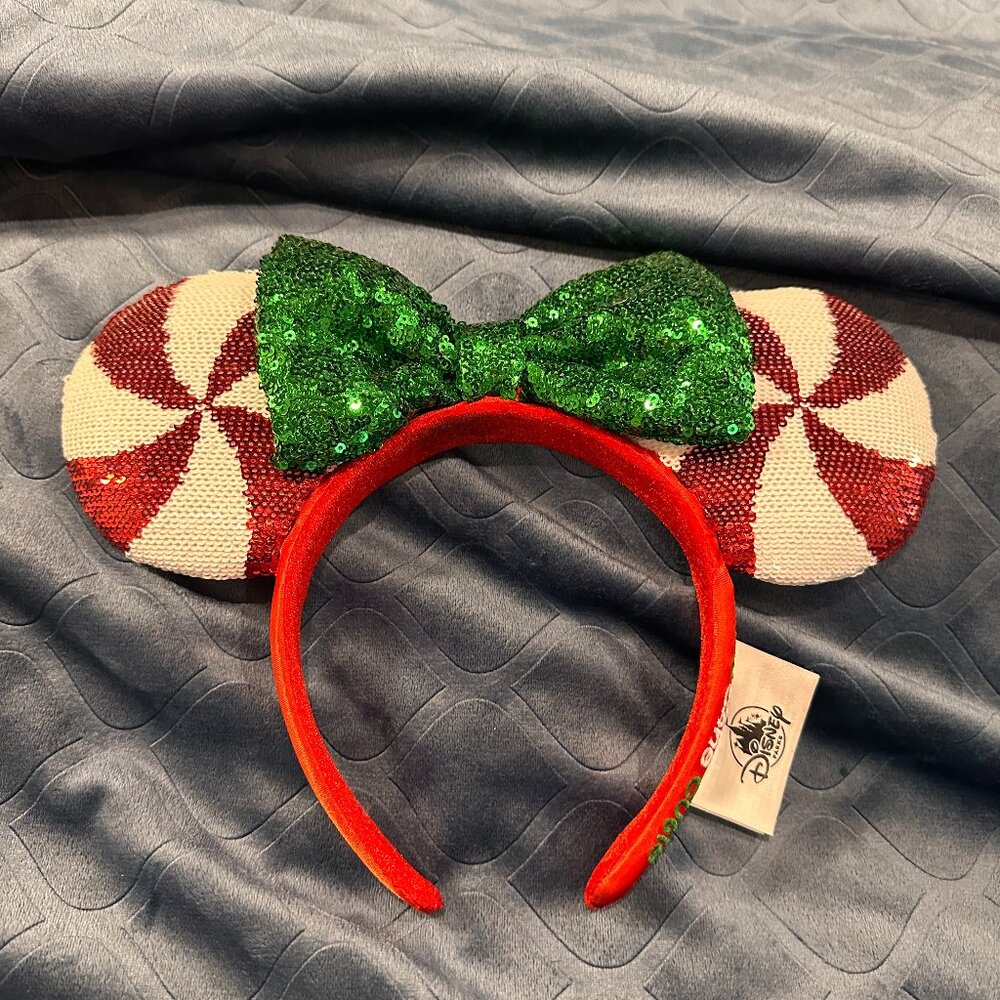 Disney Parks Minnie Mouse Peppermint Cane Headband NWT (Candy Cane Cutie)